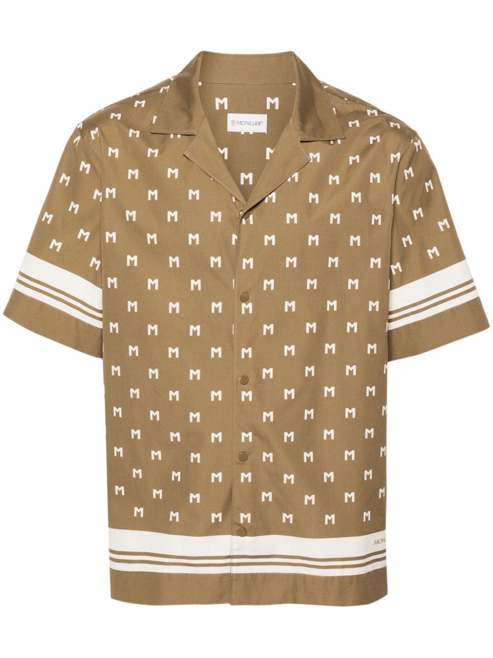 Moncler monogram-print short-sleeve shirt - Green von Moncler