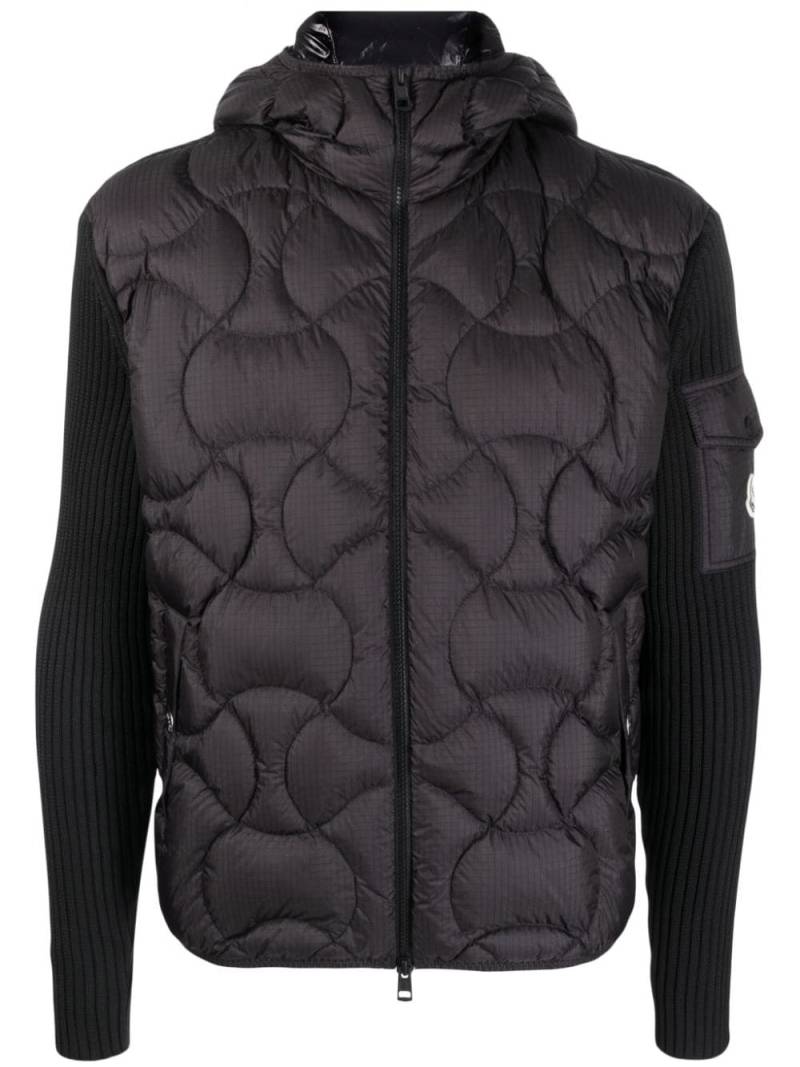 Moncler padded hooded zip-up cardigan - Black von Moncler