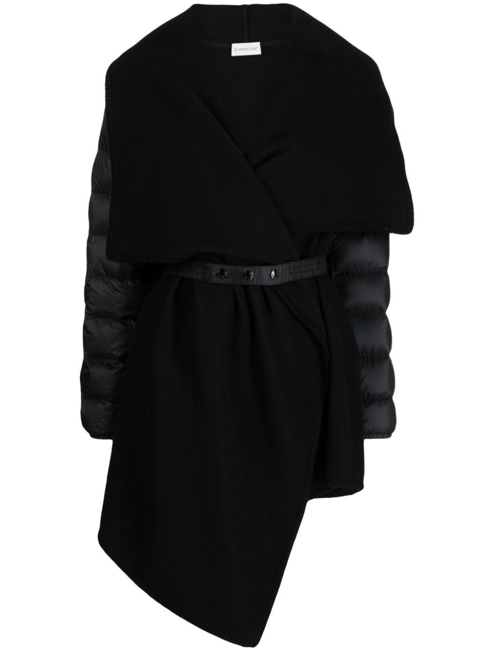 Moncler padded wool-blend cape - Black von Moncler