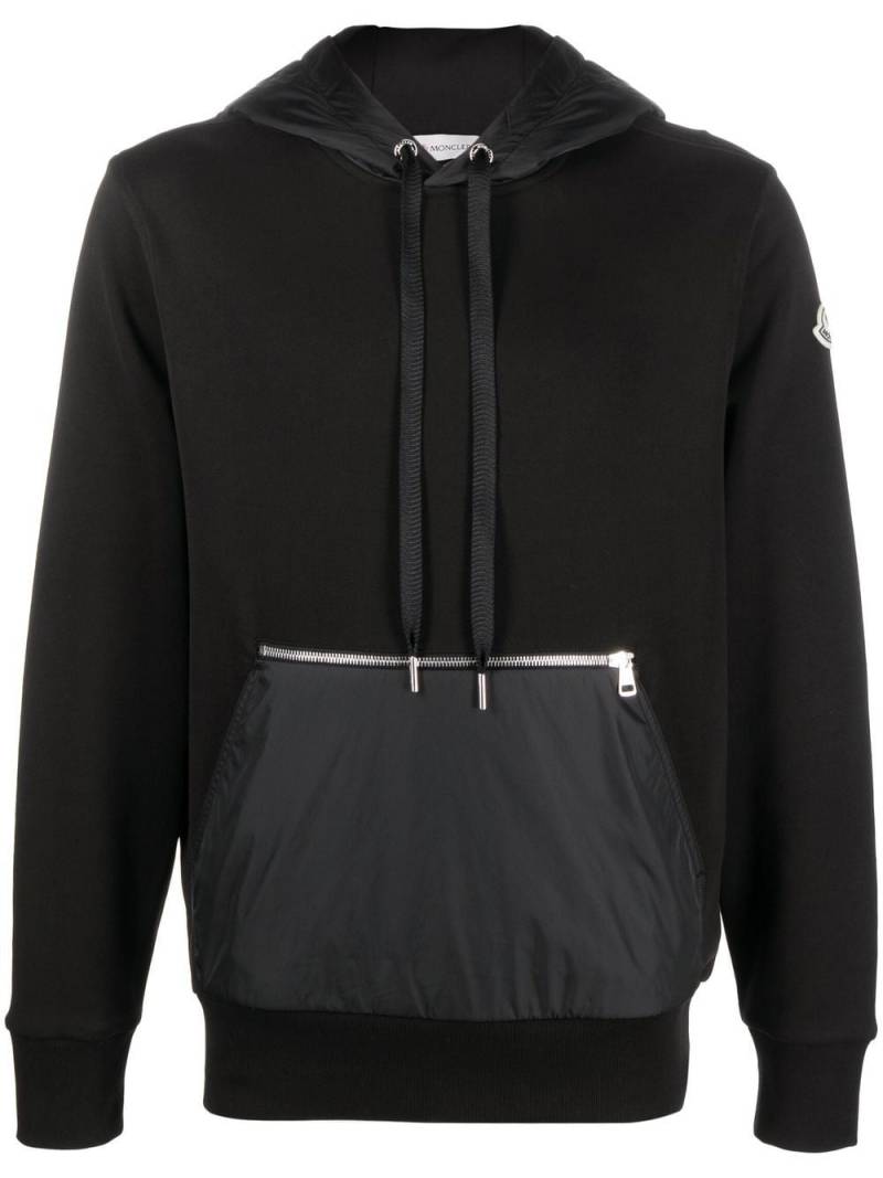 Moncler panelled cotton hoodie - Black von Moncler