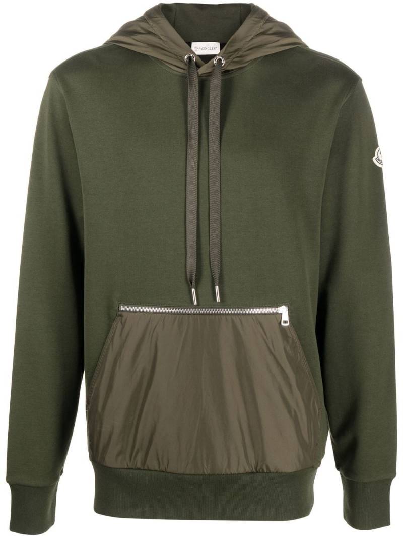 Moncler panelled cotton hoodie - Green von Moncler
