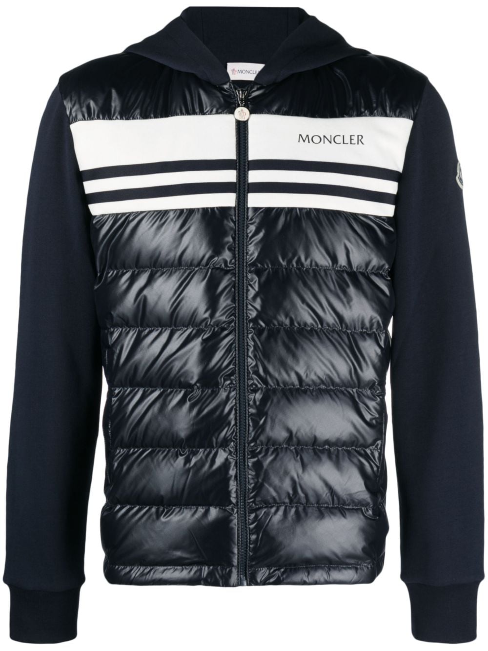 Moncler panelled padded cotton jacket - Blue von Moncler