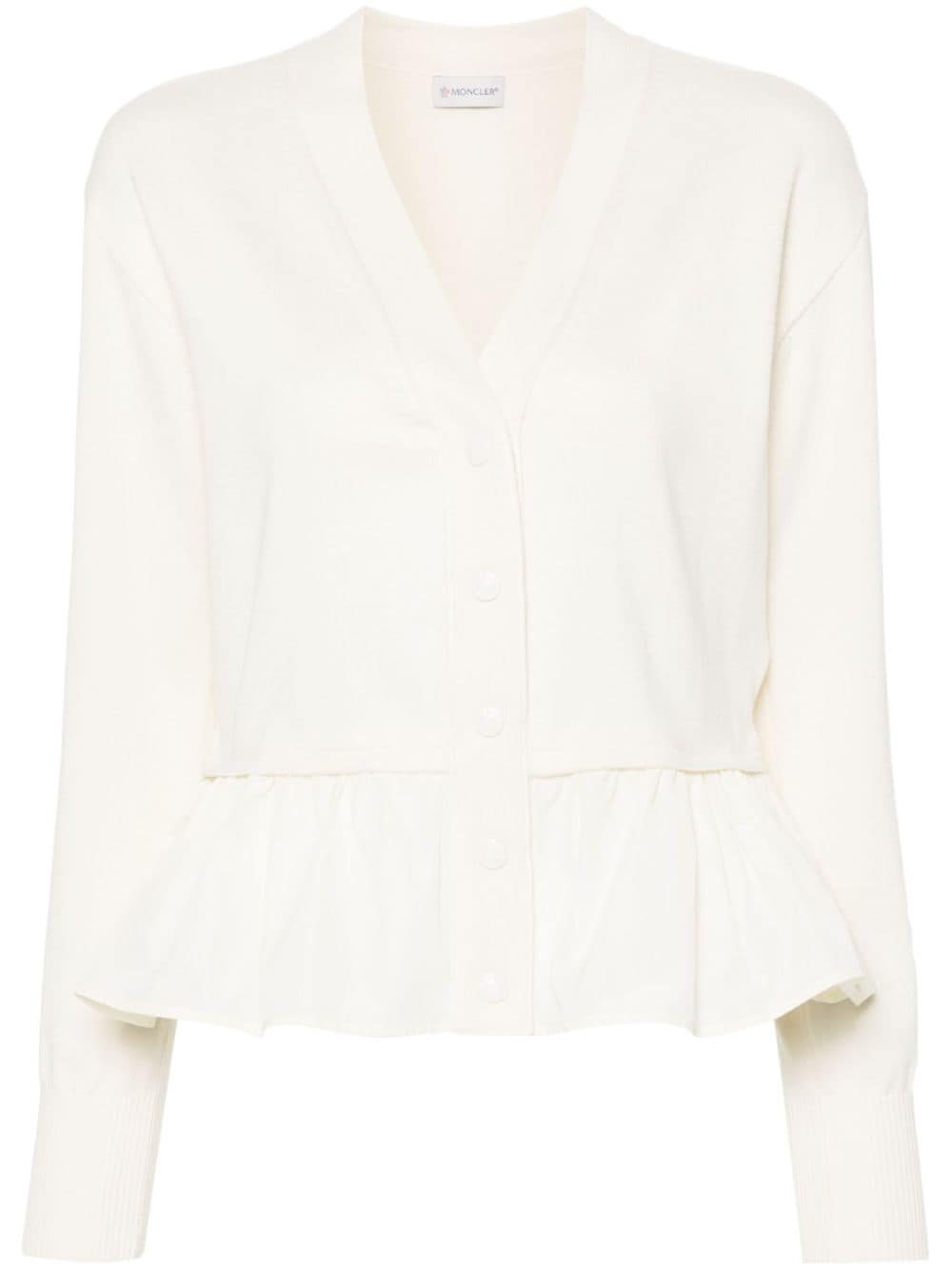 Moncler puplum-hem cardigan - White von Moncler