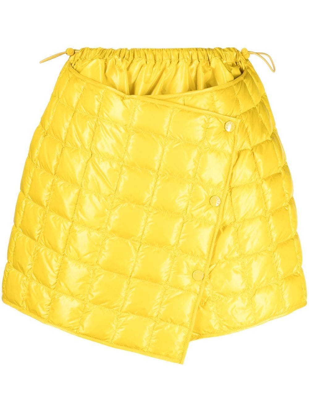 Moncler Yellow Quilted Finish Asymmetric Skirt von Moncler