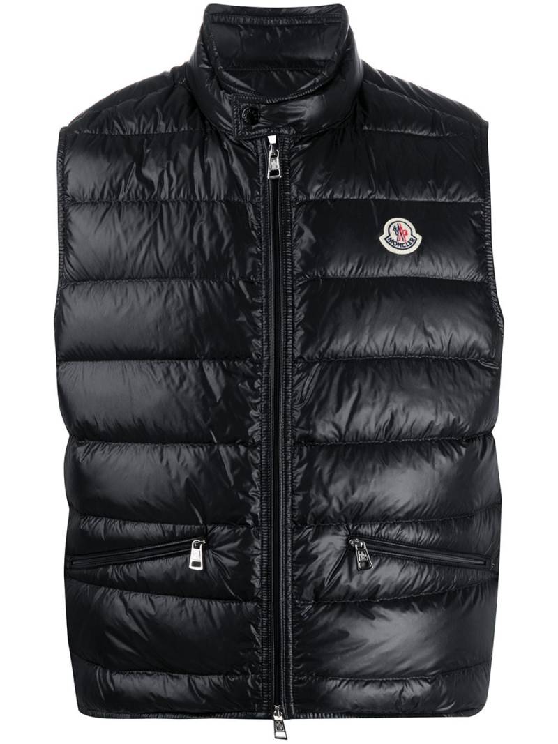 Moncler quilted logo gilet - Black von Moncler