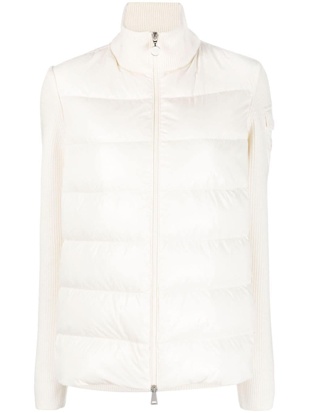 Moncler ribbed-sleeve wool padded jacket - Neutrals von Moncler