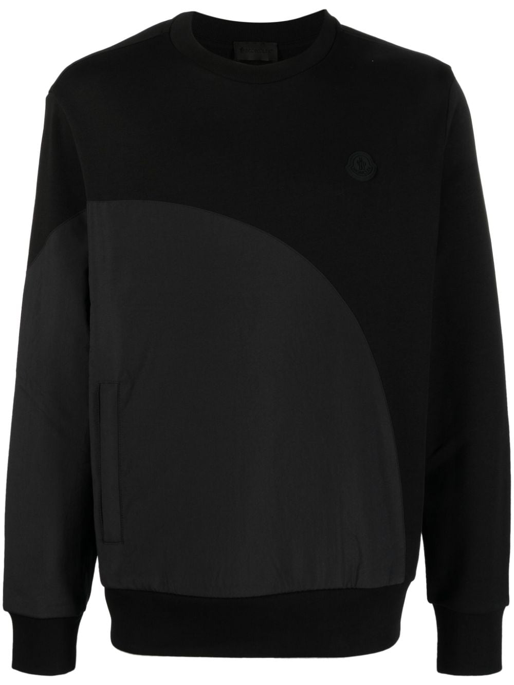 Moncler rubberised-logo fleece sweatshirt - Black von Moncler