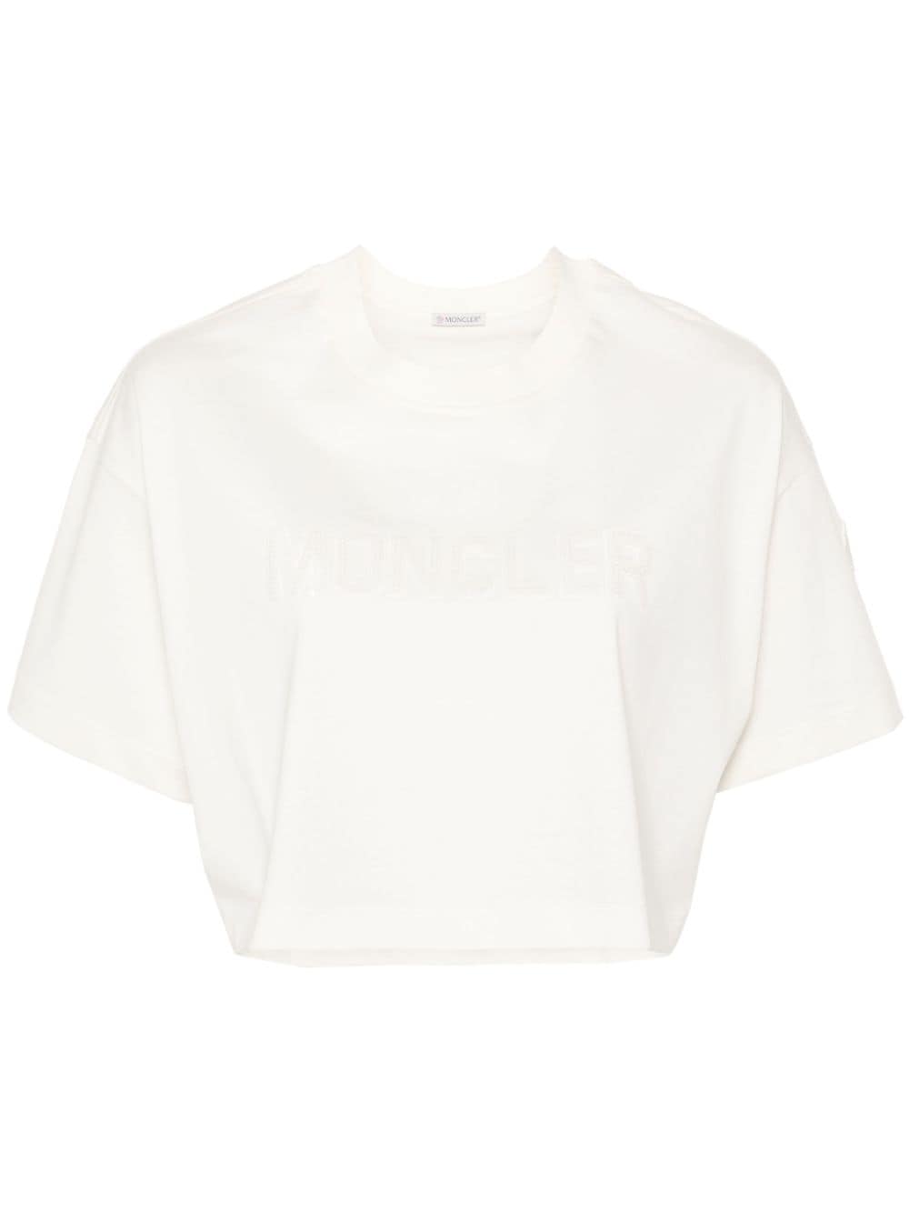 Moncler sequin-embellished T-shirt - Neutrals von Moncler