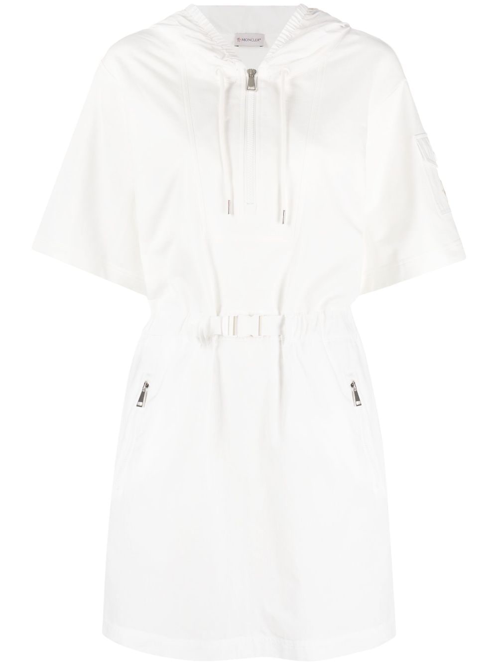 Moncler short-sleeve hooded cotton dress - White von Moncler