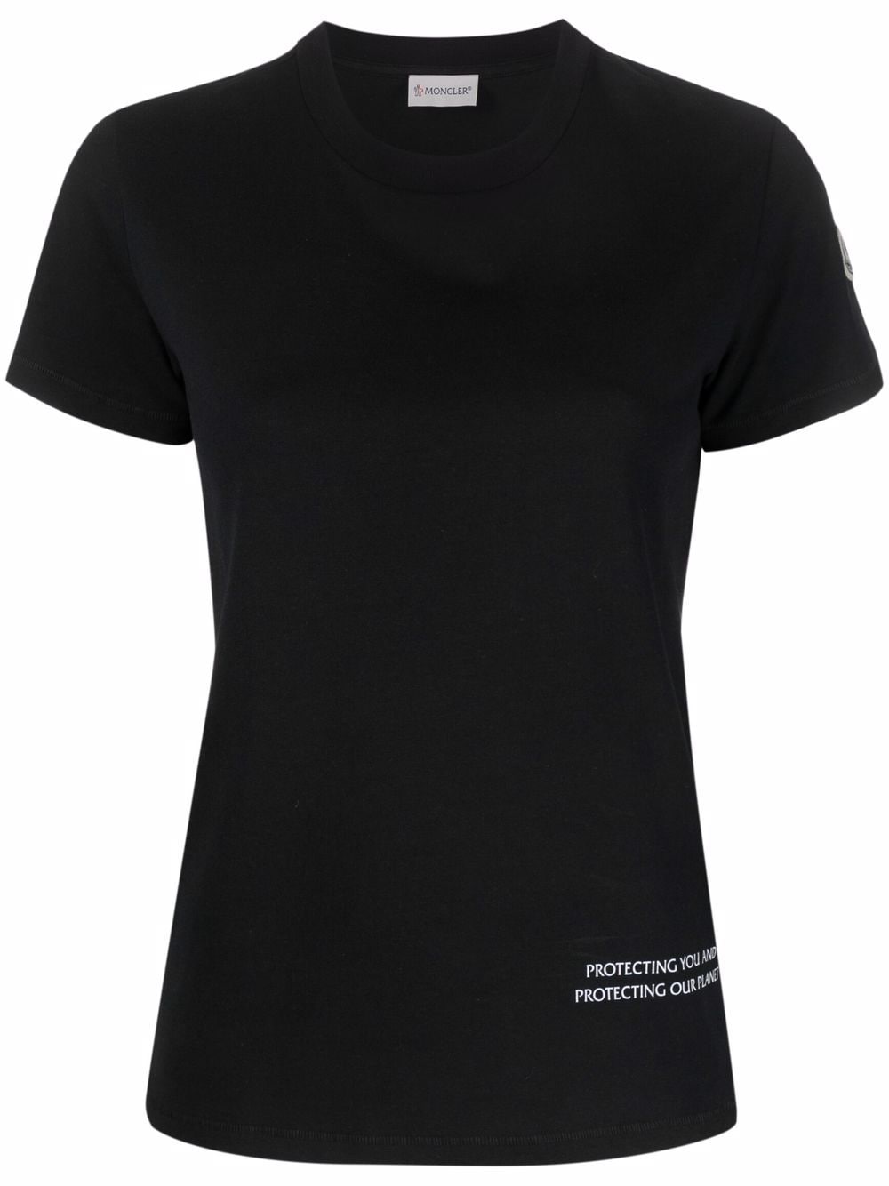 Moncler slogan-print short-sleeve T-shirt - Black von Moncler