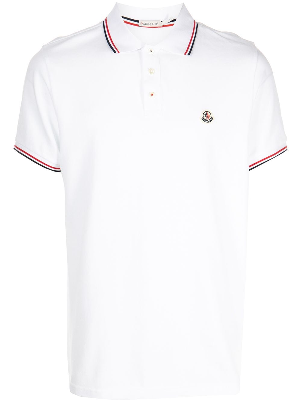 Moncler stripe-trim polo shirt - White von Moncler