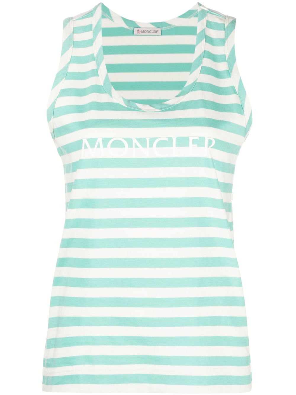 Moncler striped logo-print tank top - White von Moncler