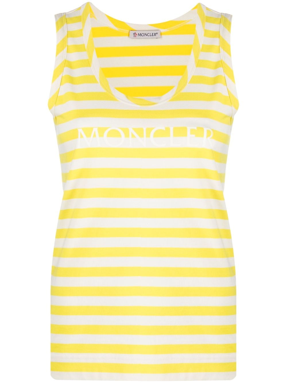 Moncler striped logo-print tank top - Yellow von Moncler