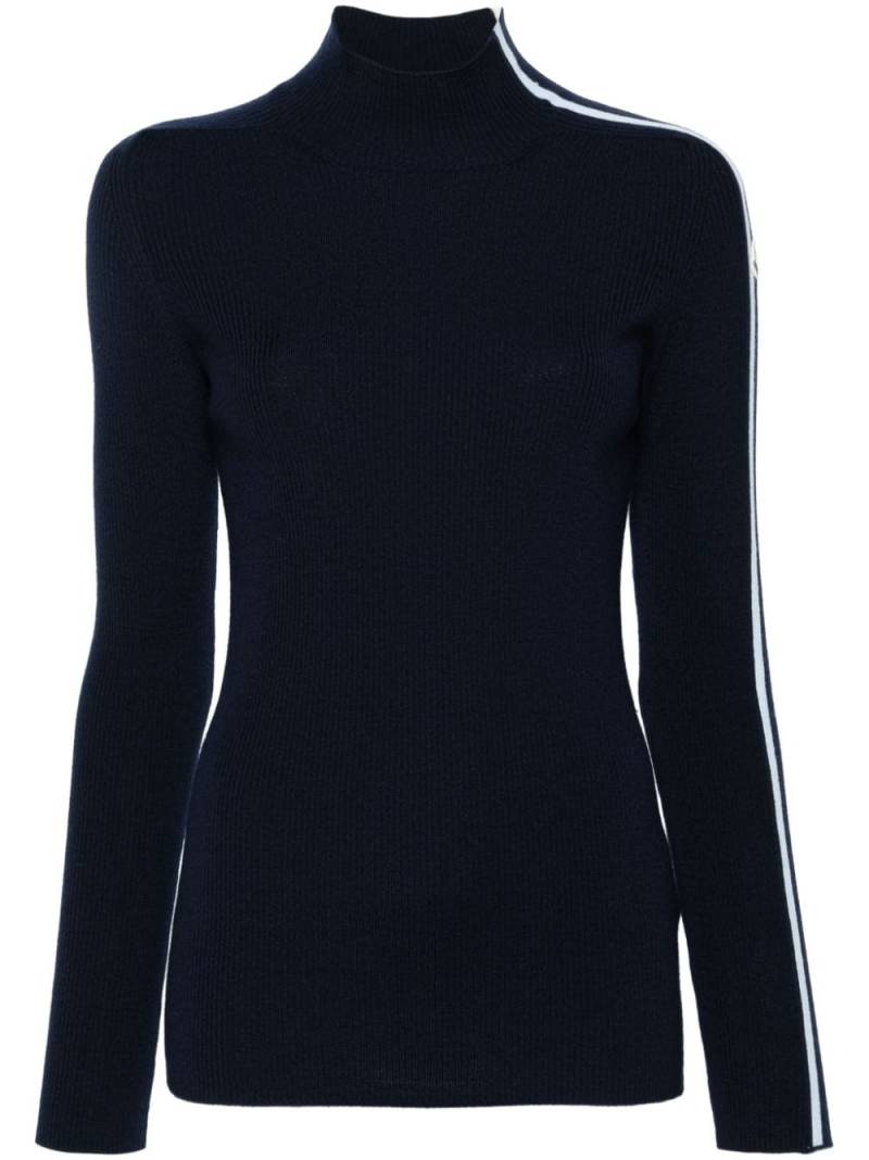 Moncler striped-sleeve virgin-wool jumper - Blue von Moncler