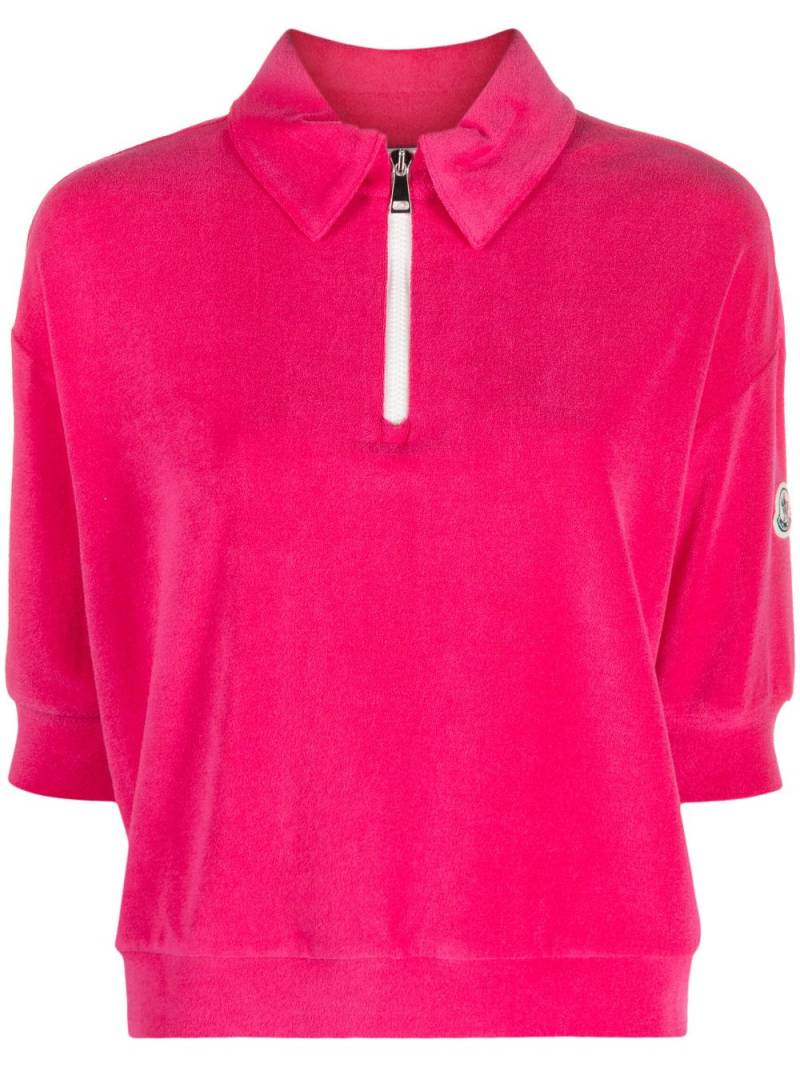 Moncler terrycloth polo shirt - Pink von Moncler