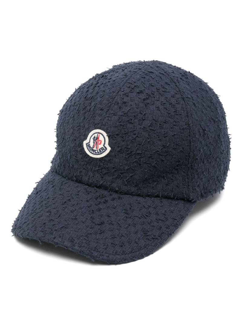 Moncler tweed baseball cap - Blue von Moncler
