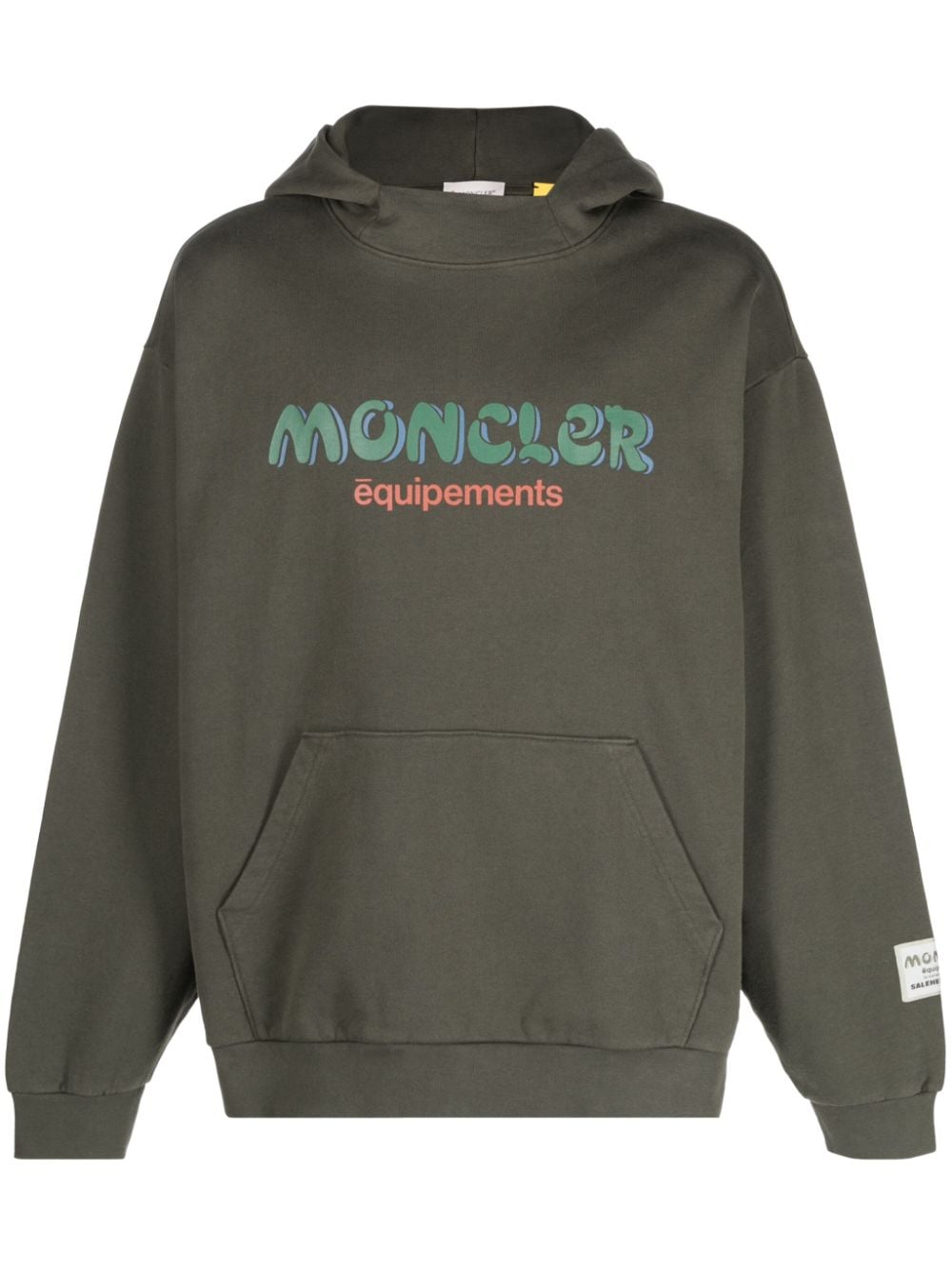 Moncler x Salehe Bembury logo-print hoodie - Green von Moncler