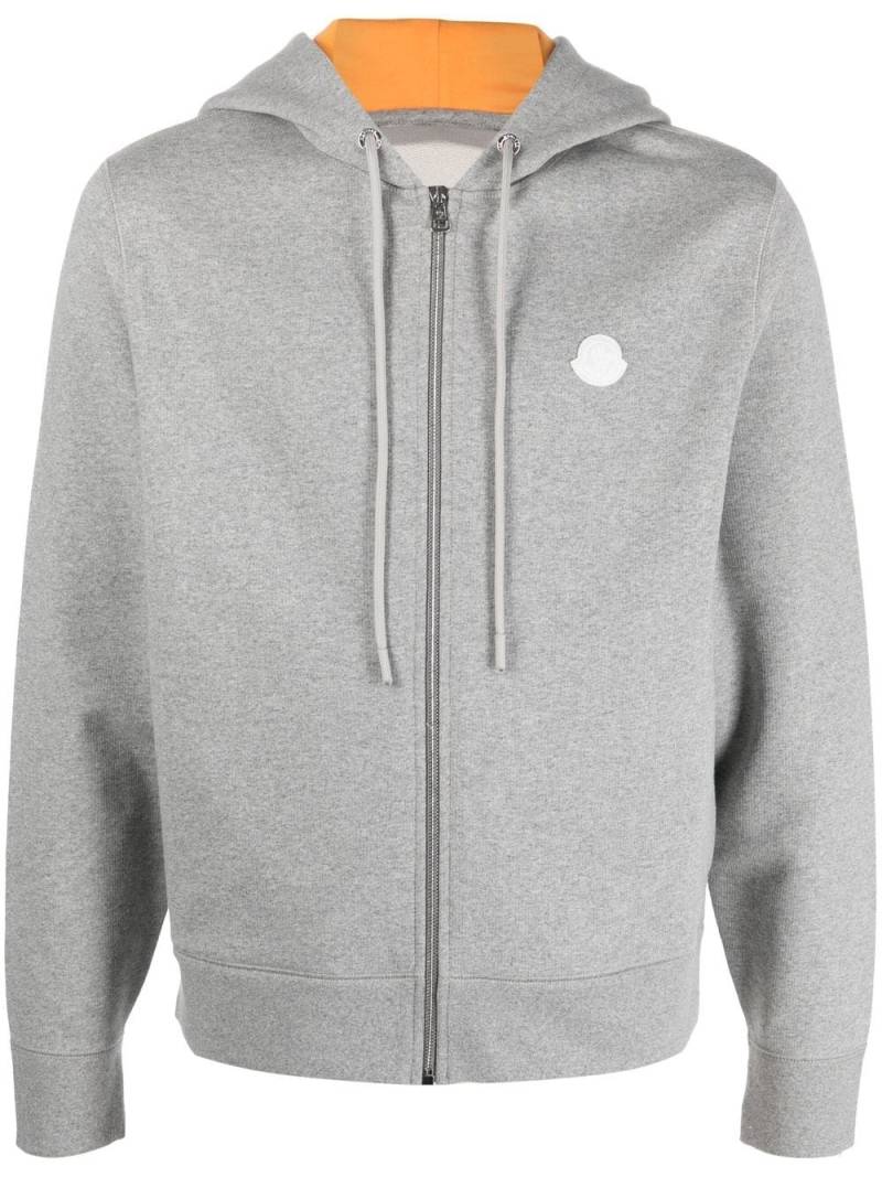 Moncler zip-up cotton hoodie - Grey von Moncler