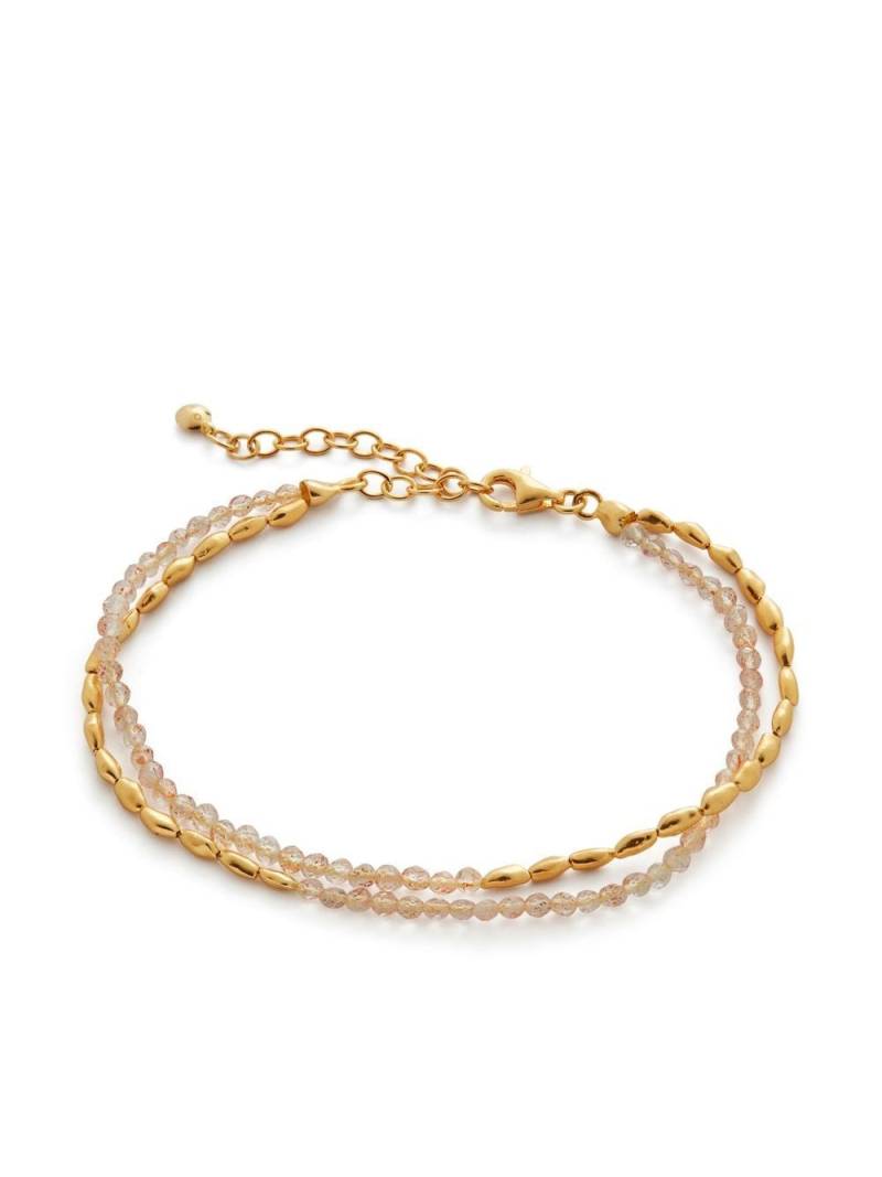 Monica Vinader Mini Nugget gemstone beaded bracelet - Gold von Monica Vinader
