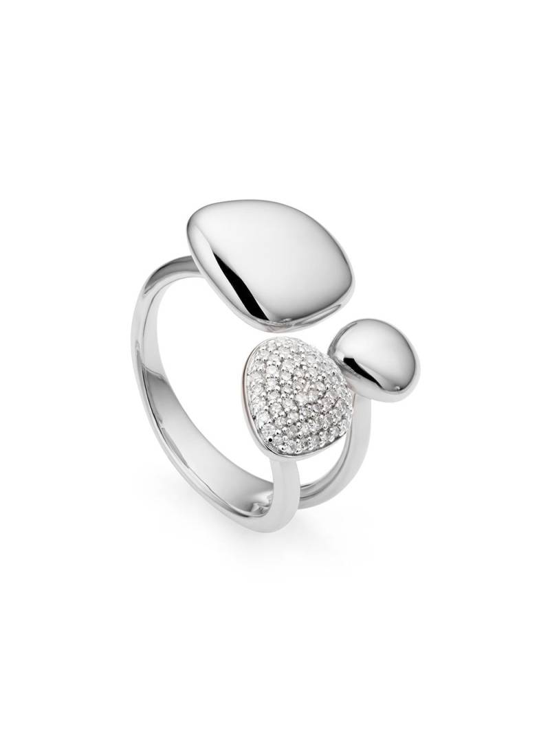 Monica Vinader Nura Pebble Cluster Diamond ring - Silver von Monica Vinader