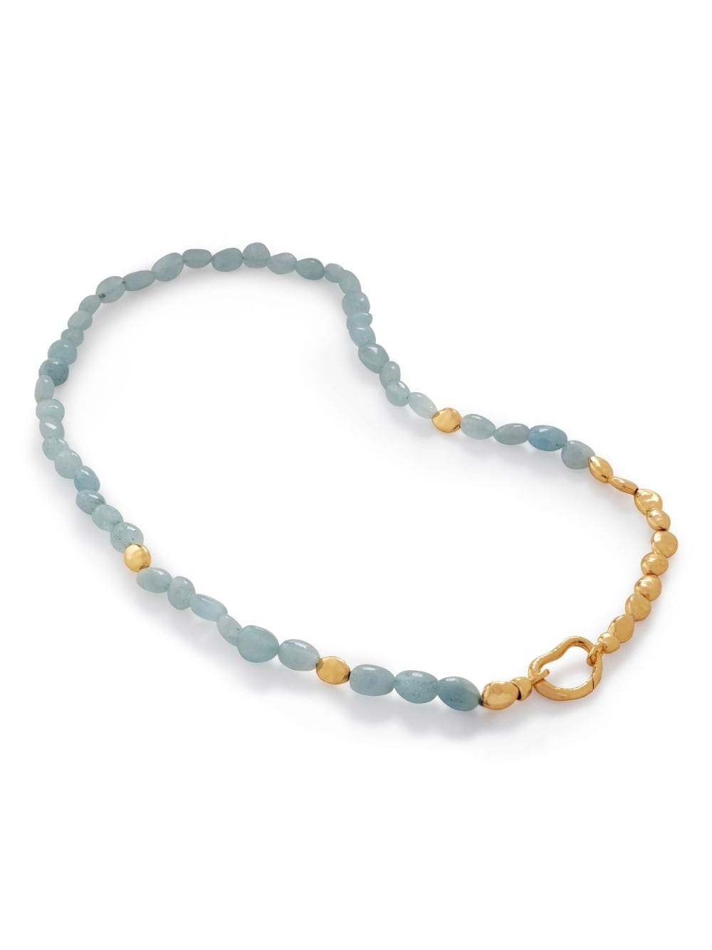 Monica Vinader Rio aquamarine beaded necklace - Gold von Monica Vinader