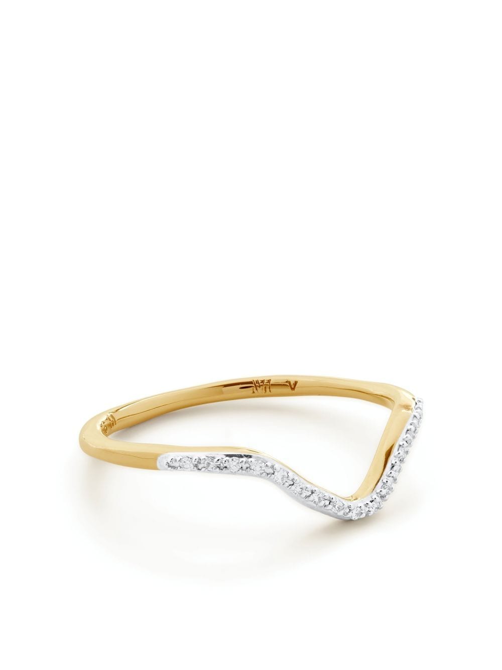 Monica Vinader Riva diamong stacking ring - Gold von Monica Vinader