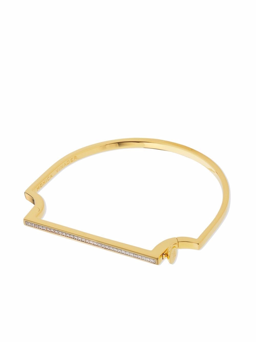 Monica Vinader signature skinny diamond bangle - Gold von Monica Vinader