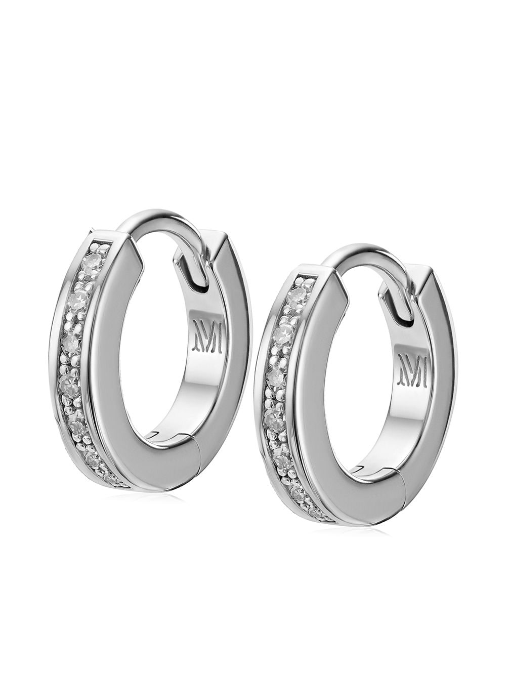 Monica Vinader skinny huggie diamond earrings - Silver von Monica Vinader