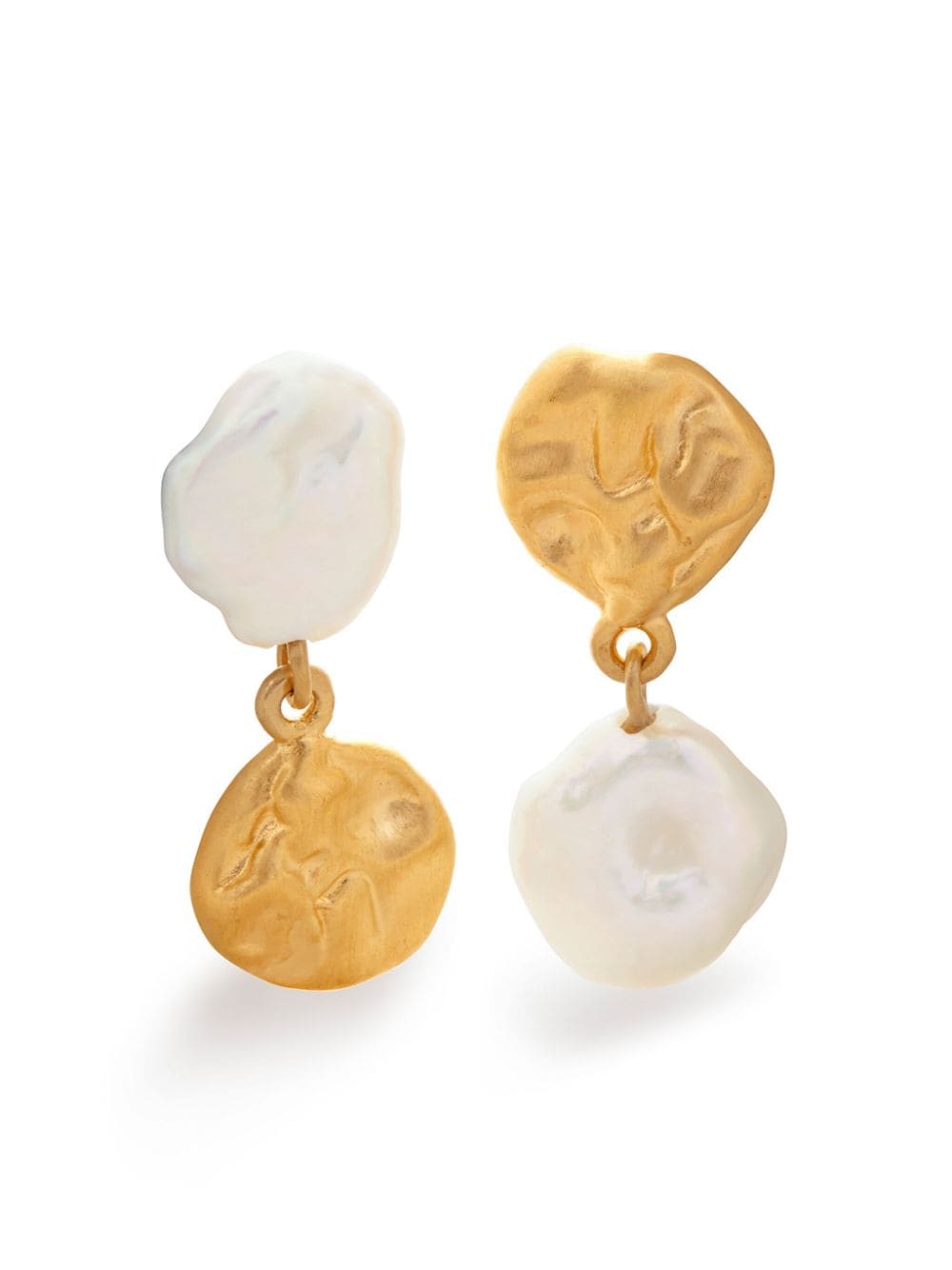 Monica Vinader x Mother of Pearl Keshi pearl stud earrings - Gold von Monica Vinader