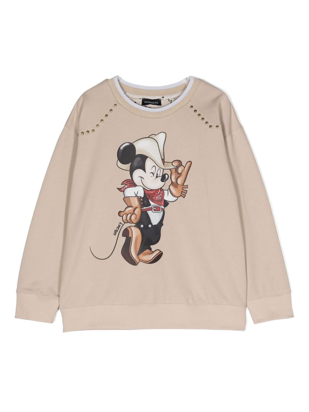 Monnalisa Mickey Mouse-print sweatshirt - Neutrals von Monnalisa
