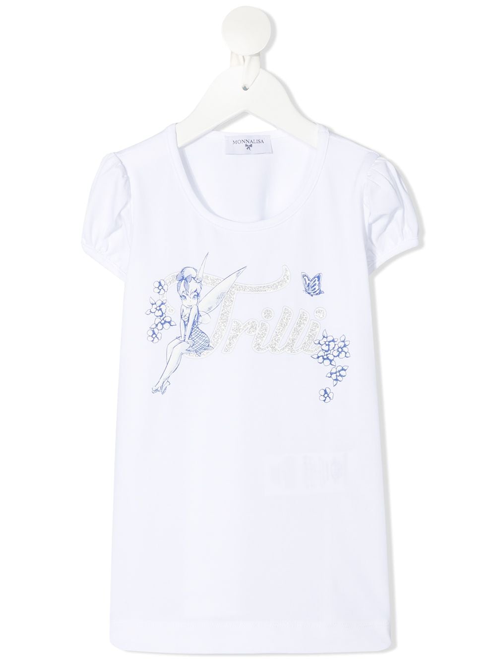 Monnalisa Tinker Bell glitter-graphic T-shirt - White von Monnalisa