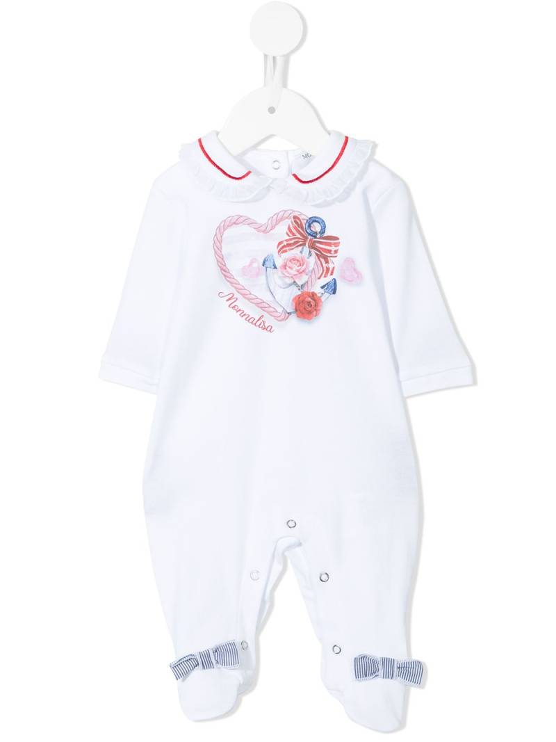 Monnalisa anchor heart logo print pyjamas - White von Monnalisa