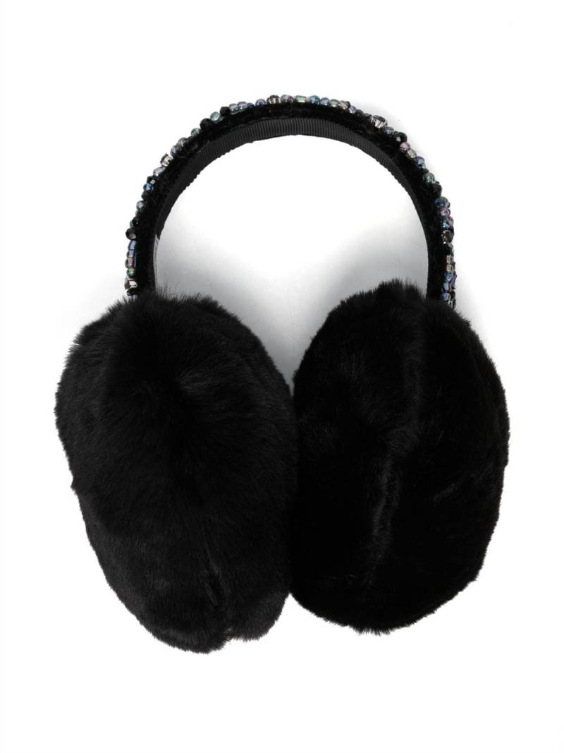 Monnalisa bead-embellished ear muffs - Black von Monnalisa