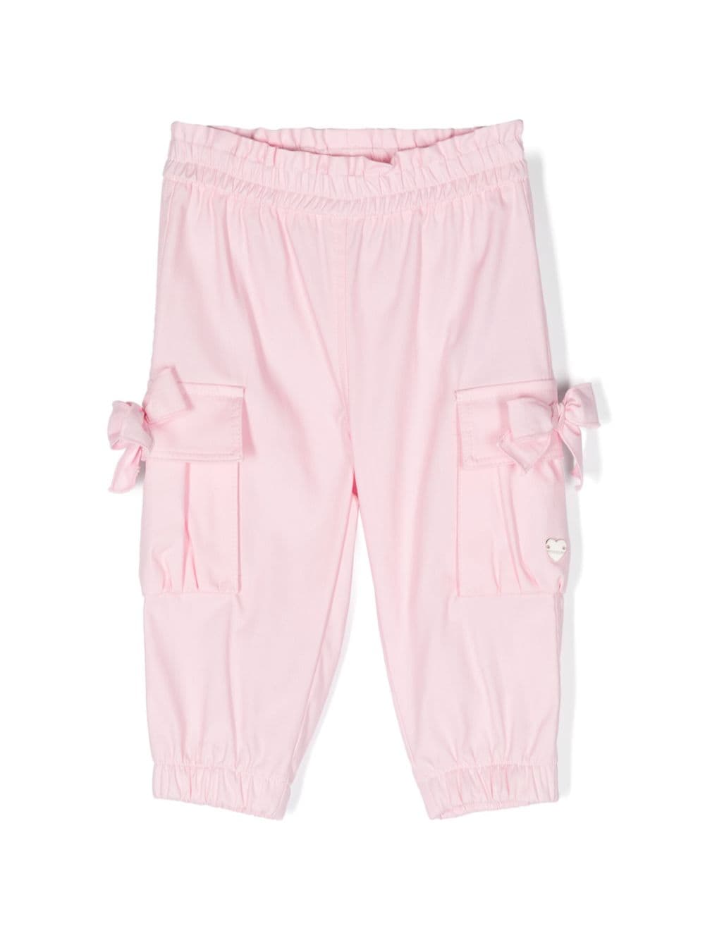 Monnalisa bow-detail cargo trousers - Pink von Monnalisa