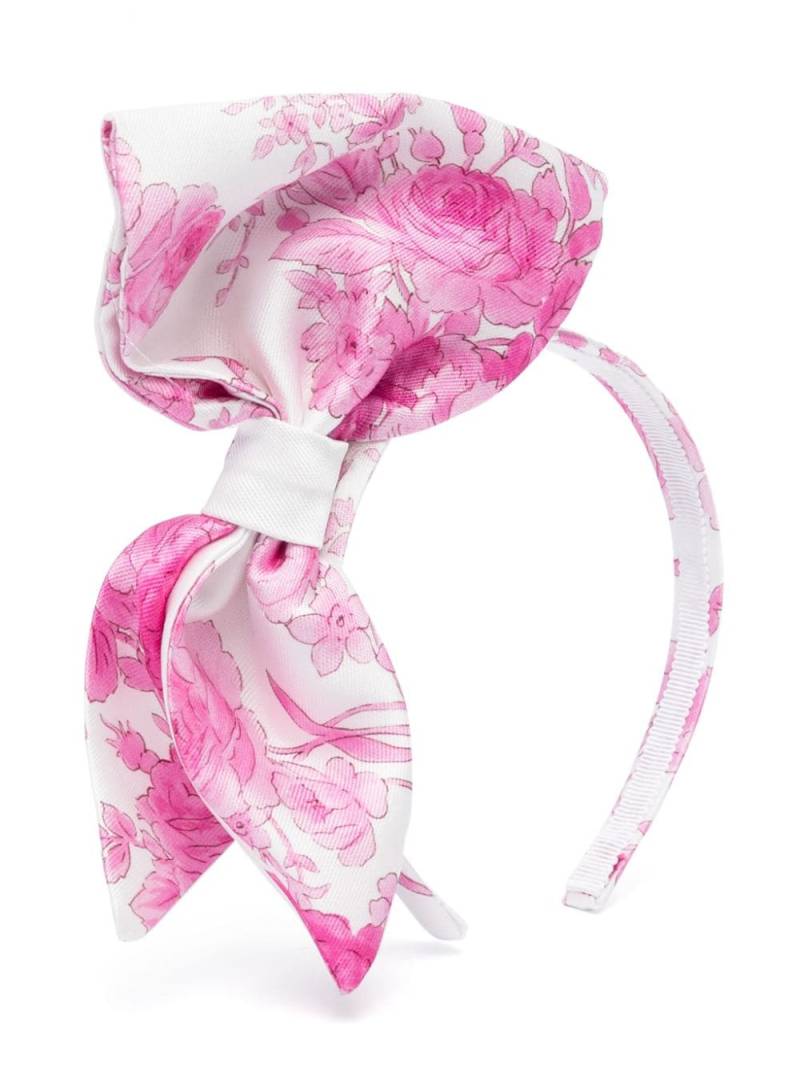 Monnalisa bow-detail floral-print head band - Pink von Monnalisa