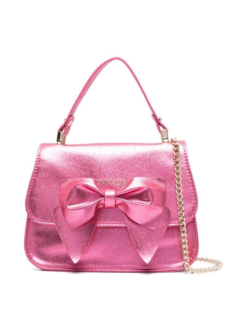 Monnalisa bow-detail metallic bag - Pink von Monnalisa