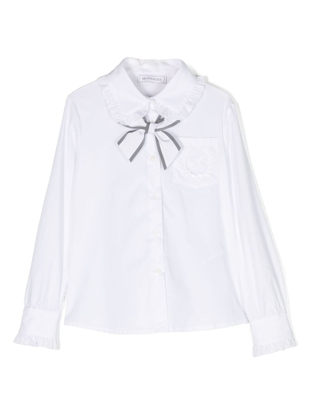 Monnalisa bow-detail poplin shirt - White von Monnalisa
