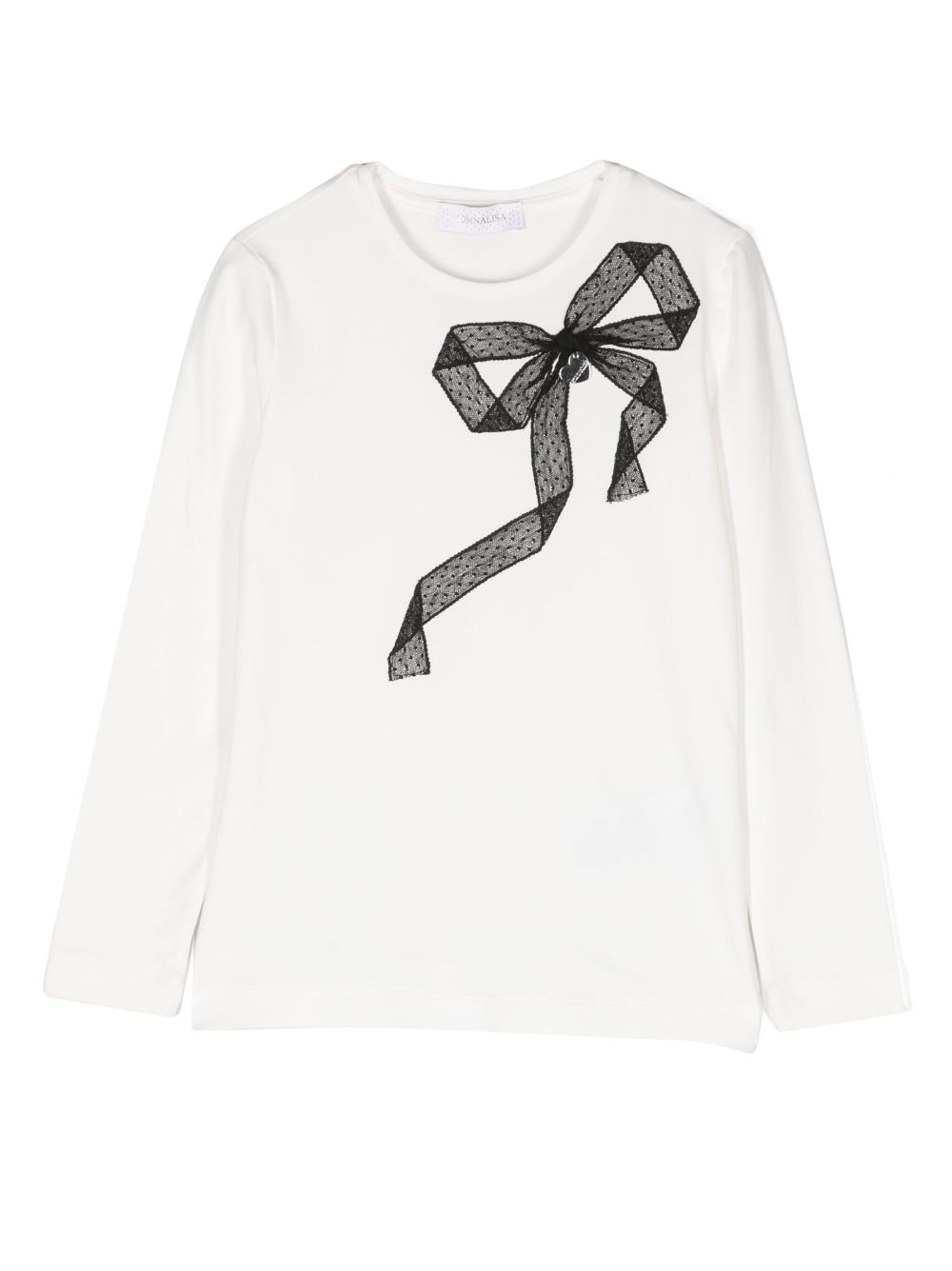 Monnalisa bow-detail stretch-cotton T-shirt - White von Monnalisa