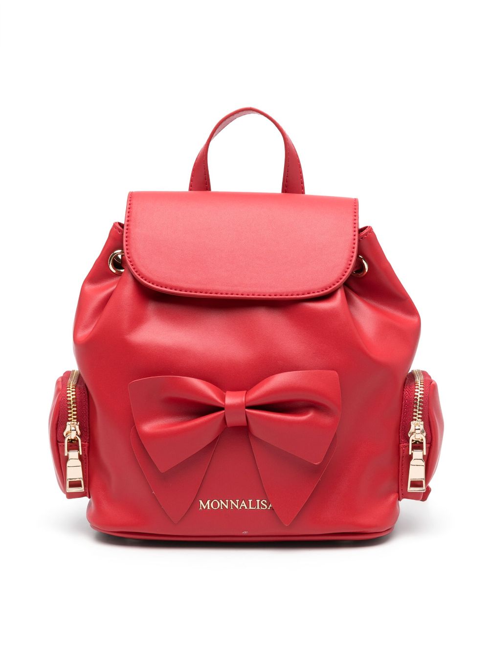 Monnalisa bow-detailed leather backpack - Red von Monnalisa