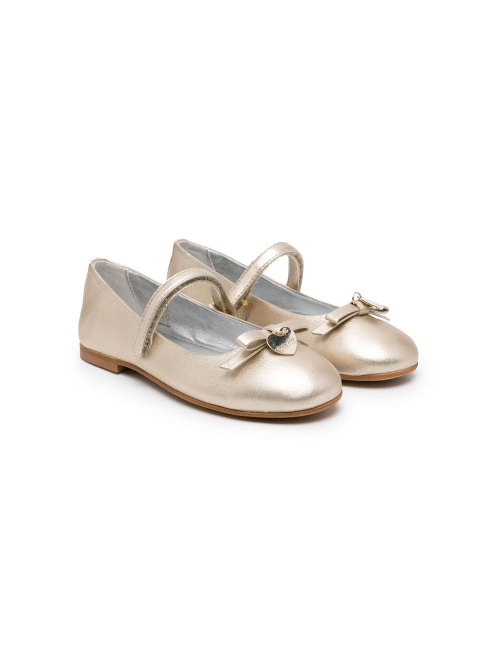 Monnalisa bow-embellished ballerina shoes - Gold von Monnalisa