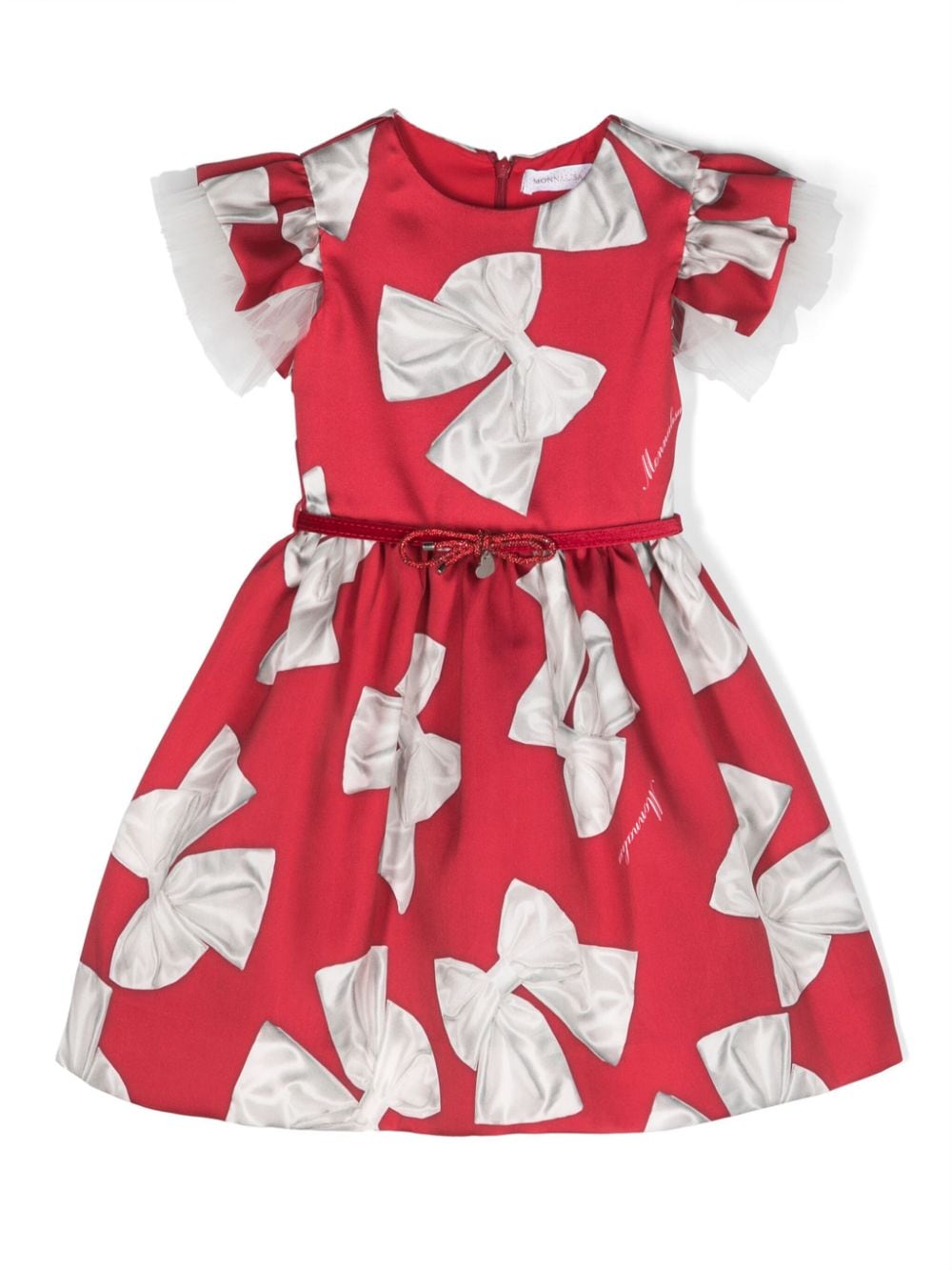 Monnalisa bow-print A-line dress - Red von Monnalisa