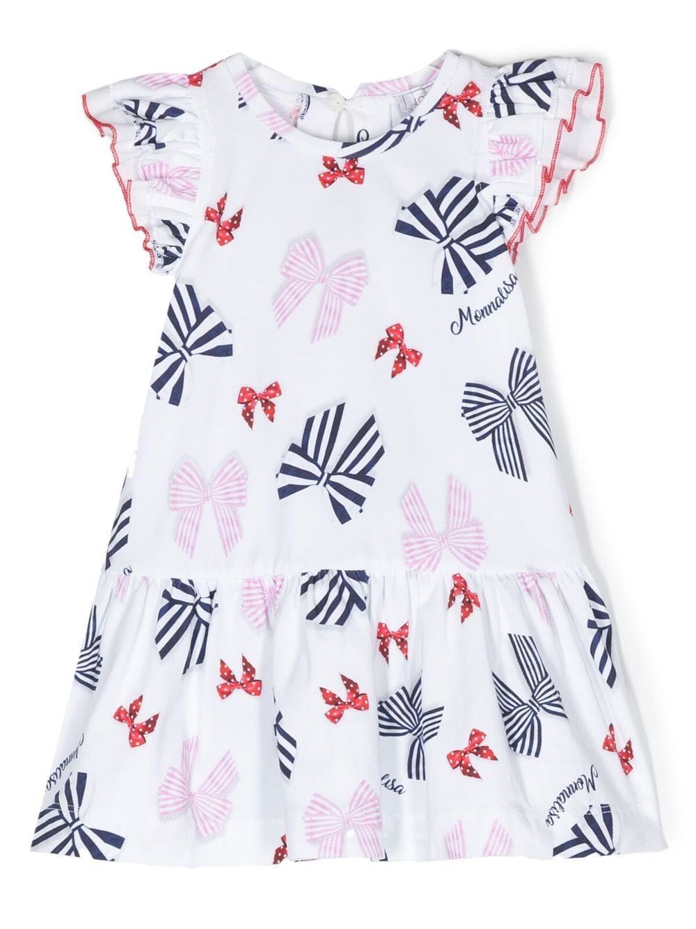 Monnalisa bow-print T-shirt dress - White von Monnalisa