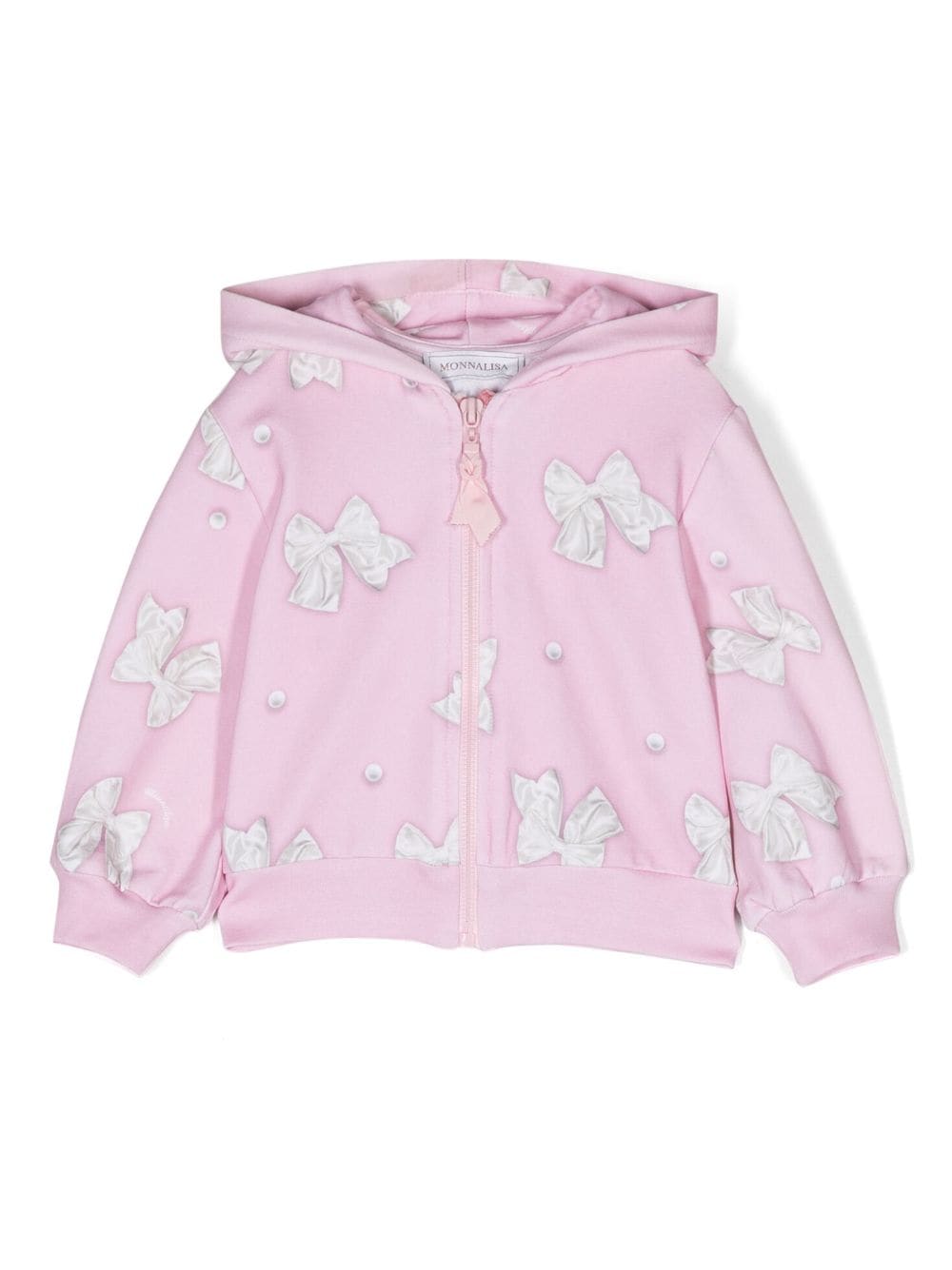 Monnalisa bow-print zip-up hoodie - Pink von Monnalisa