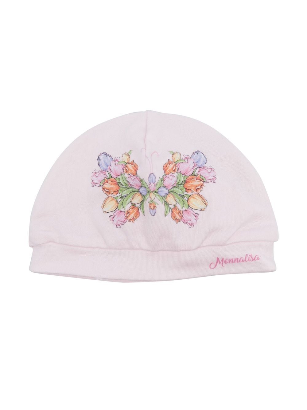 Monnalisa butterfly-print cotton beanie - Pink von Monnalisa