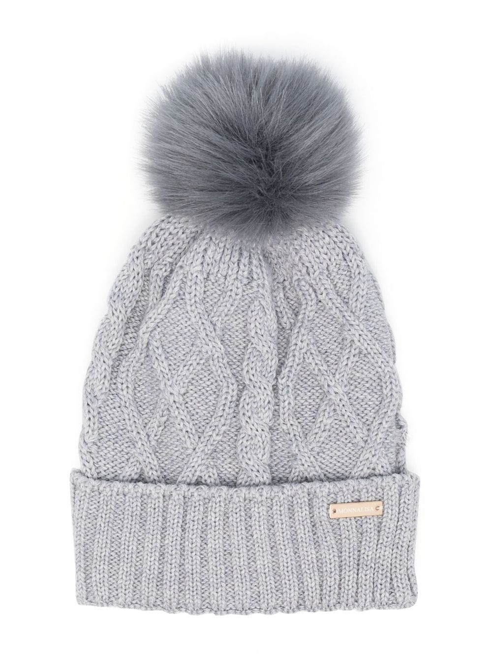 Monnalisa cable-knit wool-blend beanie - Grey von Monnalisa