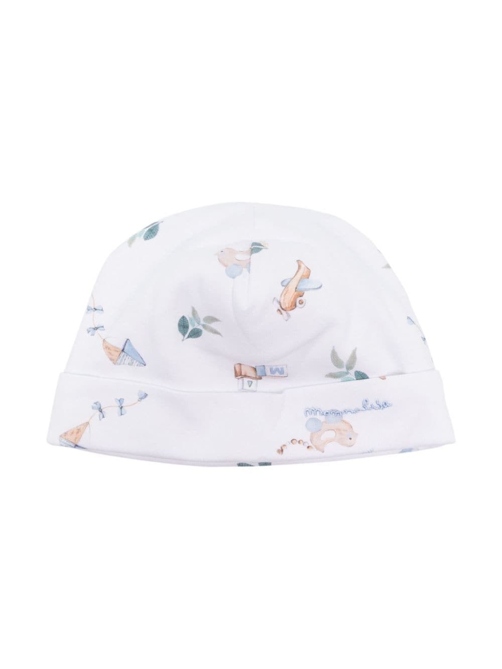 Monnalisa cartoon-print cotton beanie - White von Monnalisa