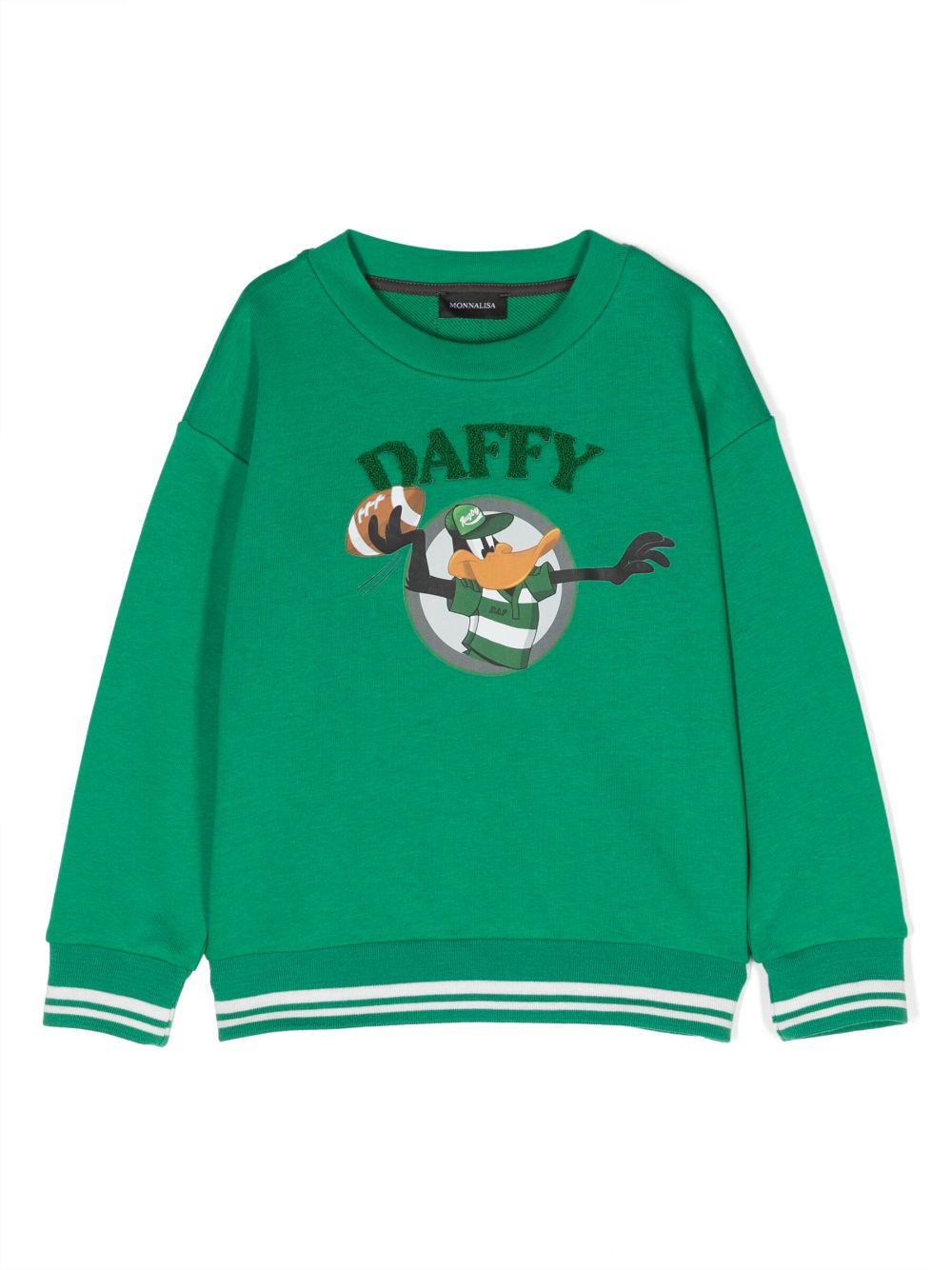 Monnalisa cartoon-print striped sweatshirt - Green von Monnalisa