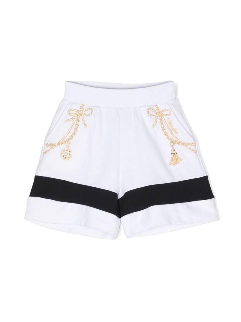 Monnalisa chain-print cotton shorts - White von Monnalisa