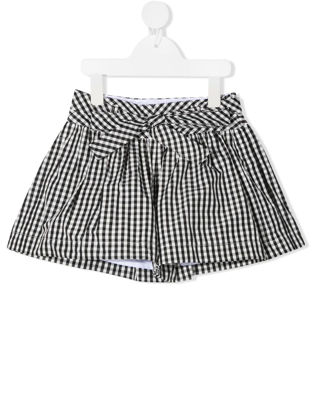 Monnalisa check-print tie-waist shorts - Black