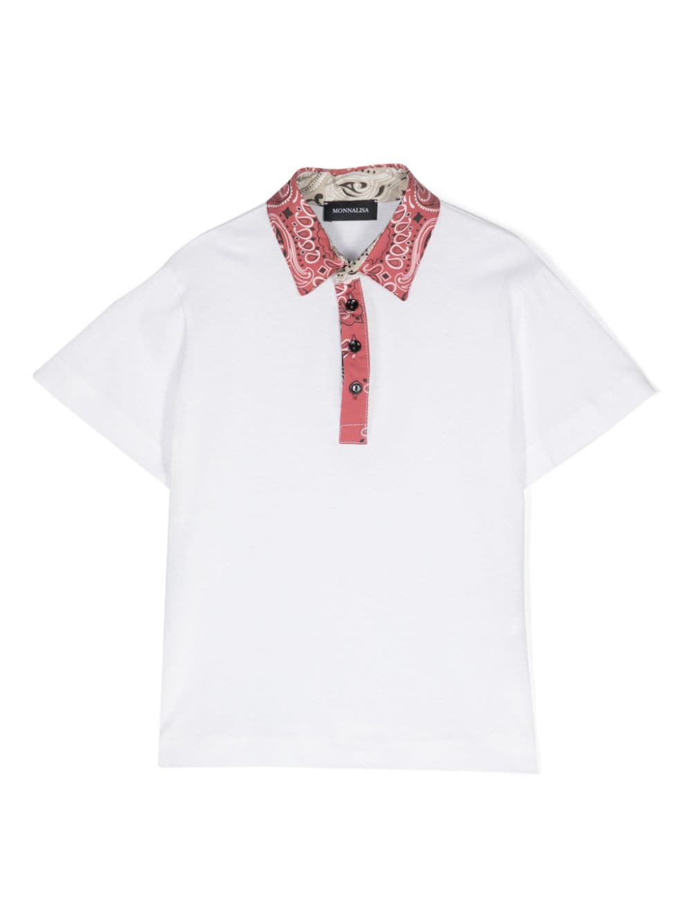 Monnalisa contrasting-collar cotton polo shirt - White von Monnalisa